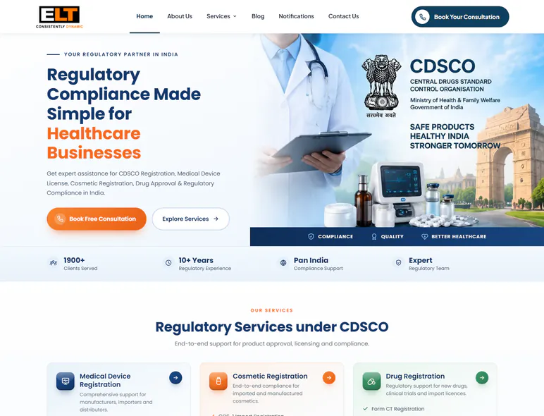 CDSCO India healthcare regulatory compliance website