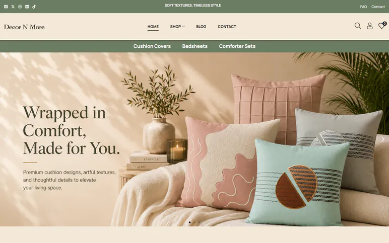 Decor N More premium home decor online store preview