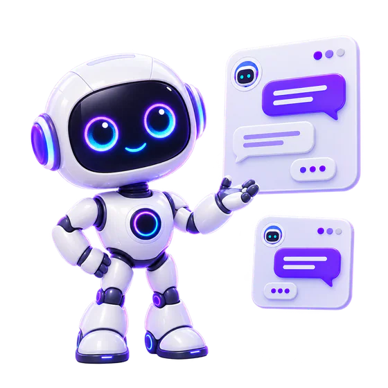 AI chatbot robot with smart chat panels